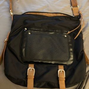 SR2 Sandra Roberts Crossbody Messenger Bag- Black